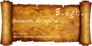 Benesch Ádám névjegykártya